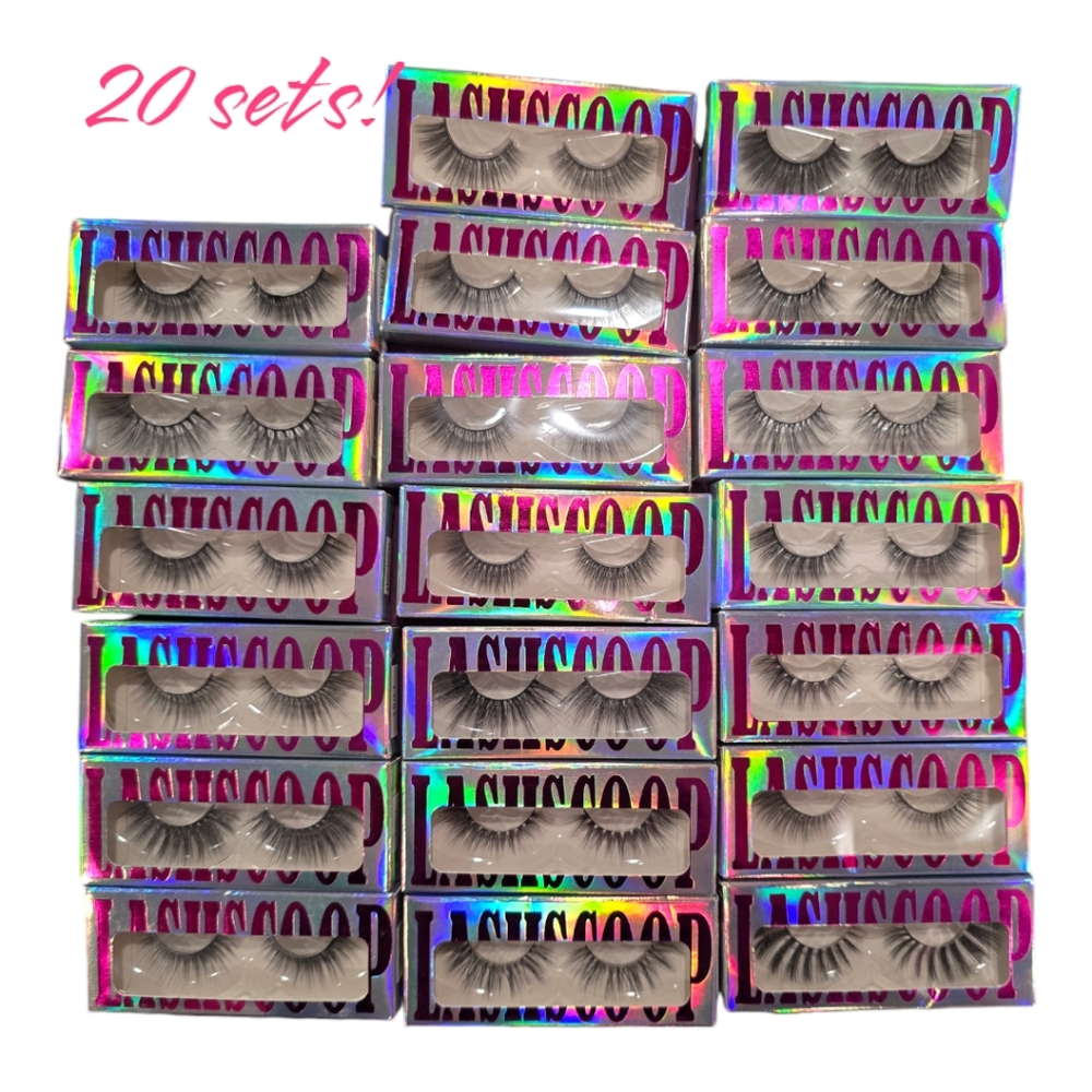 20 Pairs!! Lashscoop 3D faux mink, vegan & cruelty-free lashes